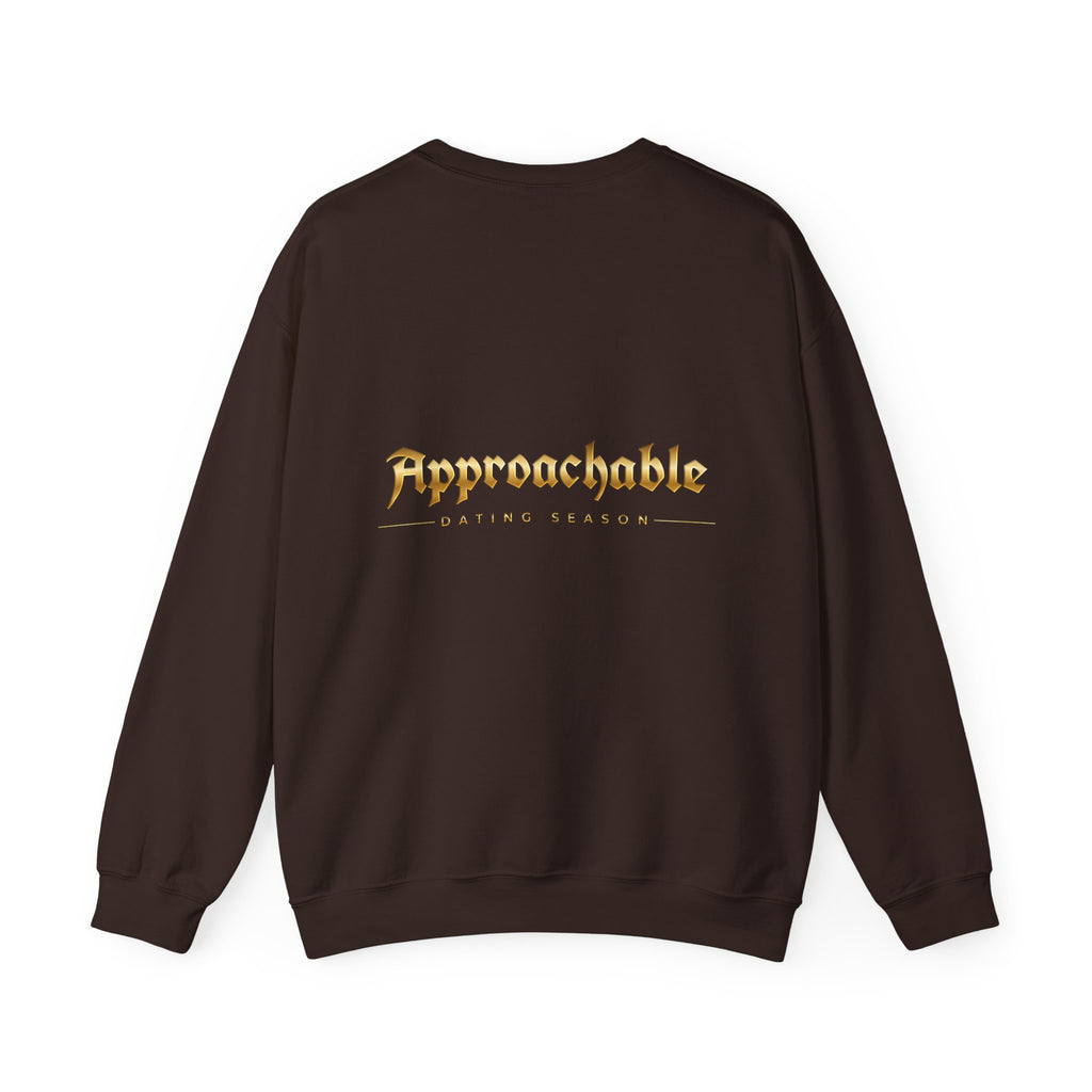 Approachable Gothic Script sweatshirt front & back | Crewneck