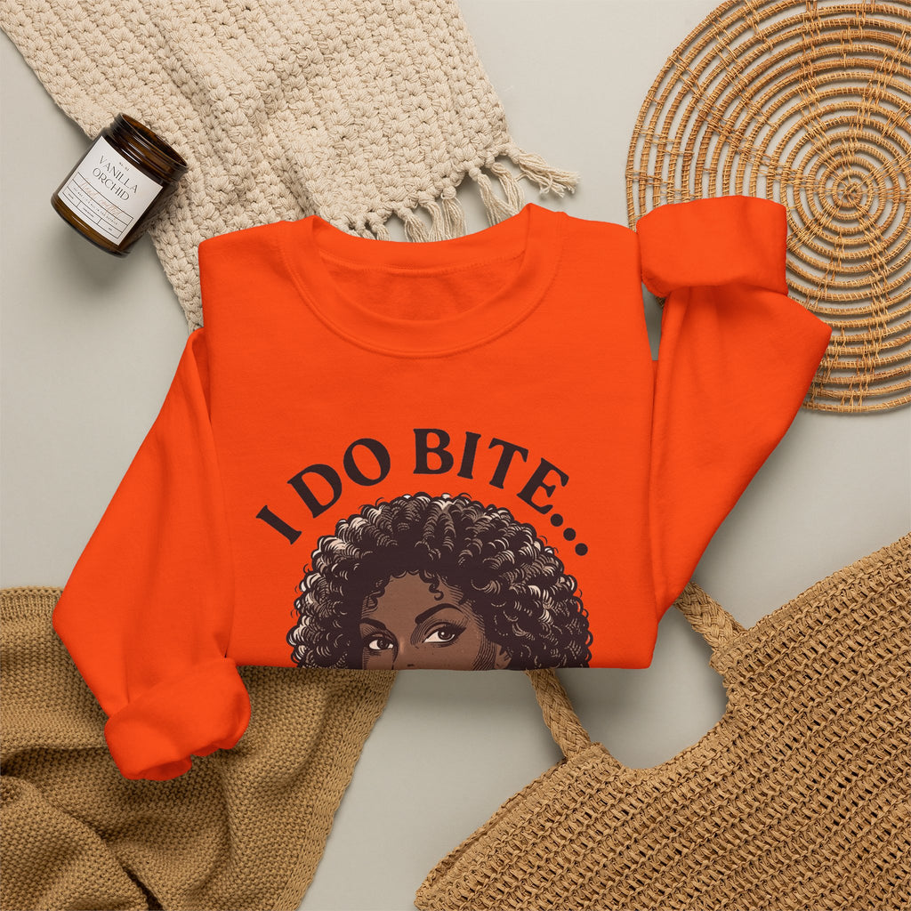 I Do Bite Crewneck Sweatshirt (Curls Edition)
