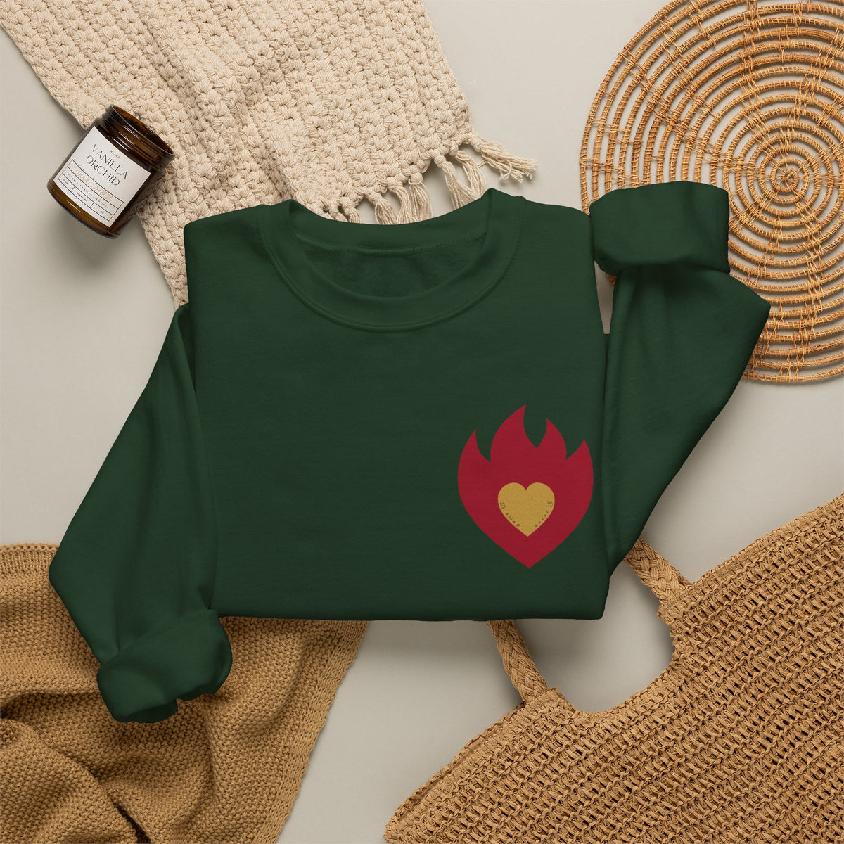 Dating Season Flame Heart Crewneck Sweatshirt