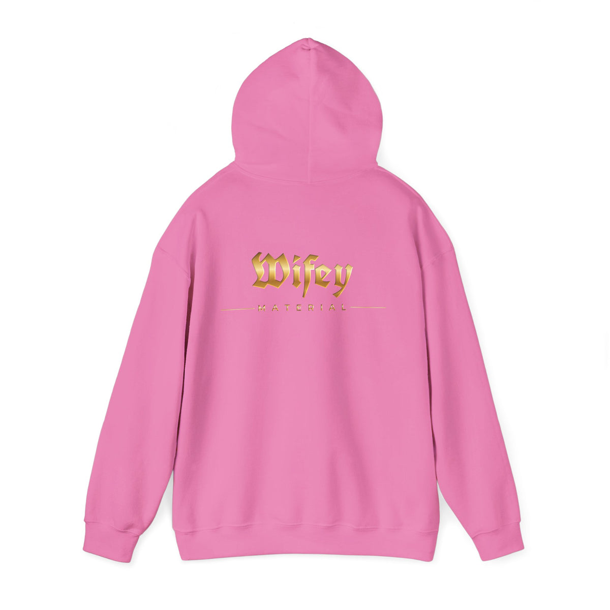 Wifey Material Hoodie back & front| Gold Gothic Script, Bridal Bachelorette Sweatshirt
