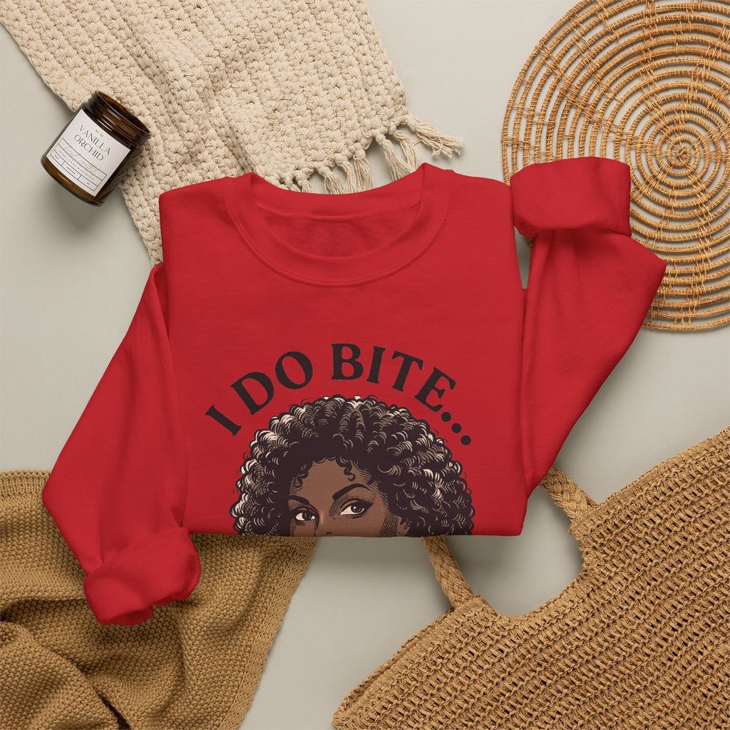 I Do Bite Crewneck Sweatshirt (Curls Edition)