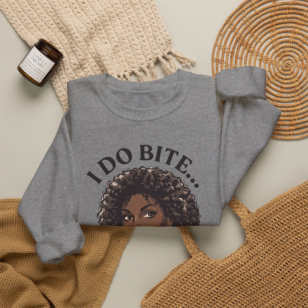 I Do Bite Crewneck Sweatshirt (Curls Edition)