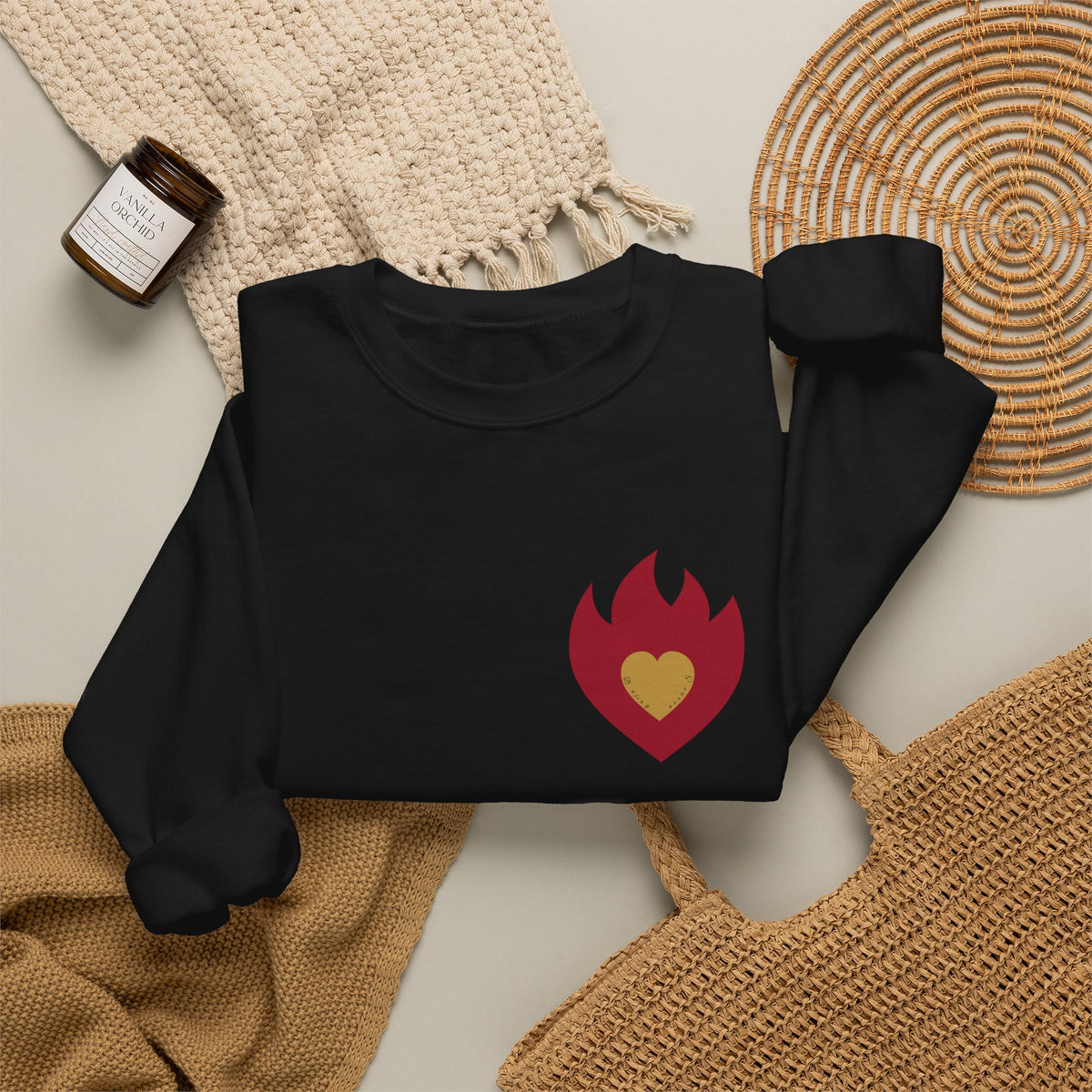 Approachable Gothic Script sweatshirt front & back | Crewneck