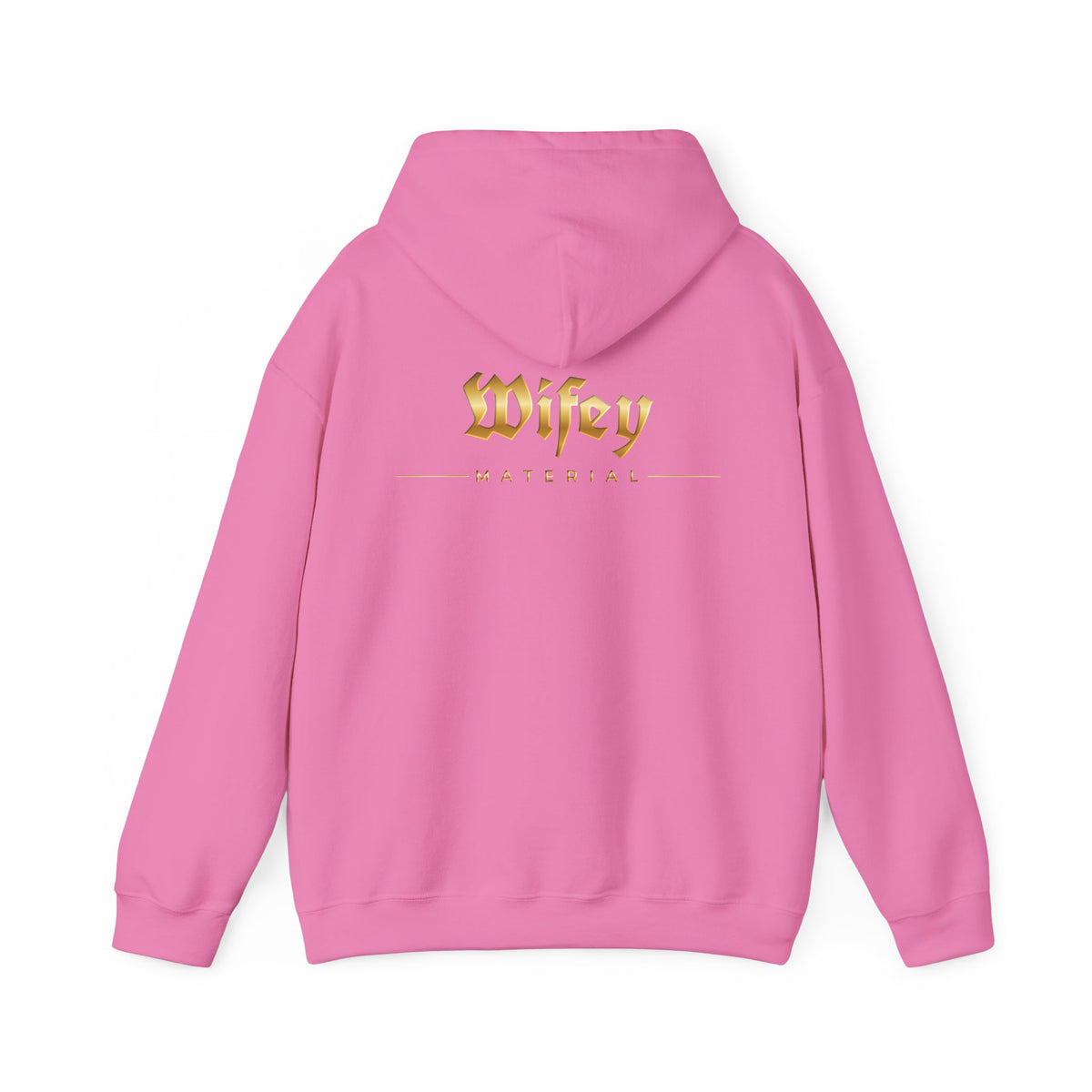 Wifey Material Hoodie back & front| Gold Gothic Script, Bridal Bachelorette Sweatshirt