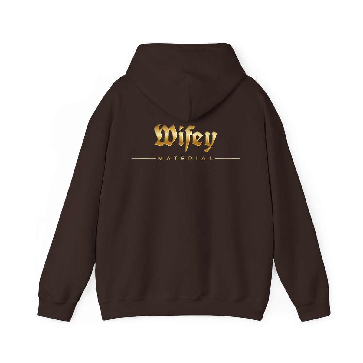 Wifey Material Hoodie back & front| Gold Gothic Script, Bridal Bachelorette Sweatshirt