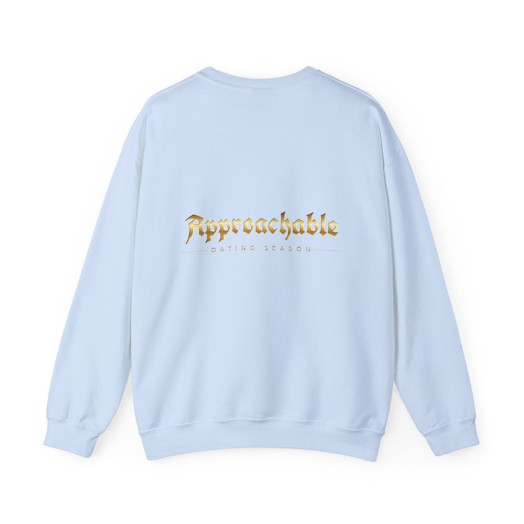 Approachable Gothic Script sweatshirt front & back | Crewneck