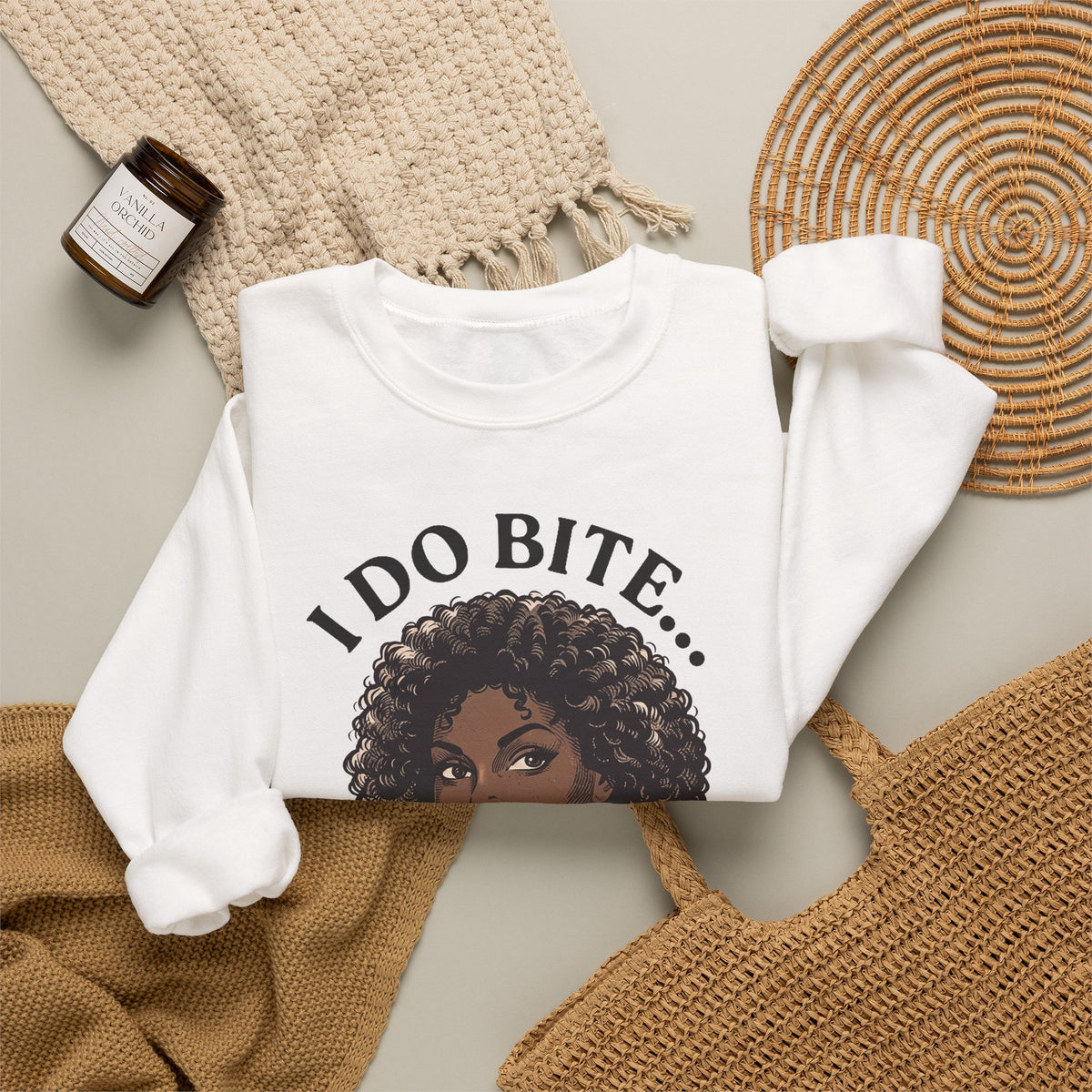 I Do Bite Crewneck Sweatshirt (Curls Edition)