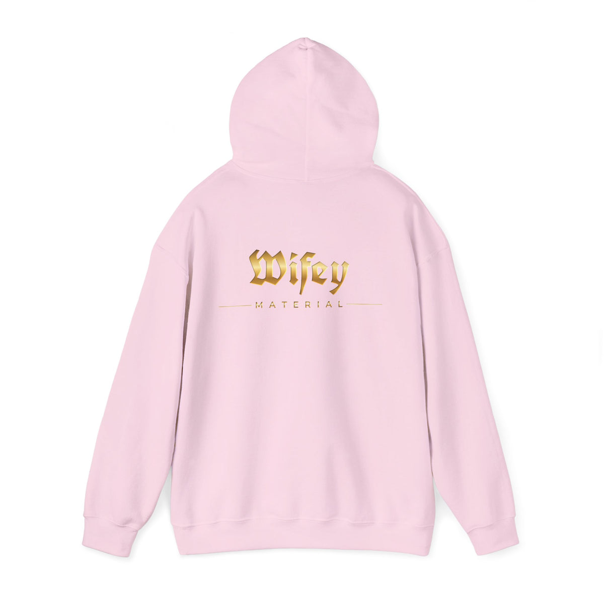 Wifey Material Hoodie back & front| Gold Gothic Script, Bridal Bachelorette Sweatshirt