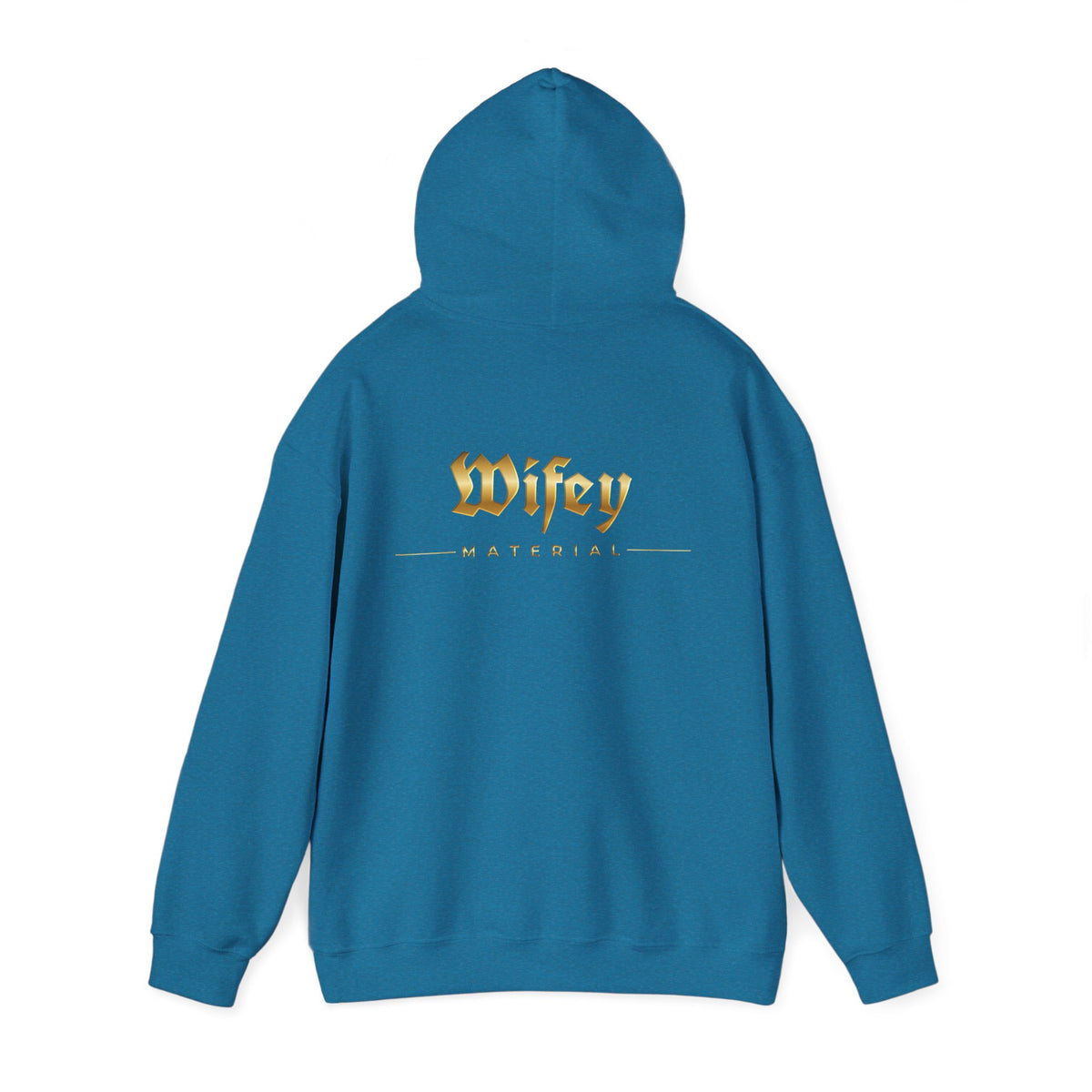 Wifey Material Hoodie back & front| Gold Gothic Script, Bridal Bachelorette Sweatshirt