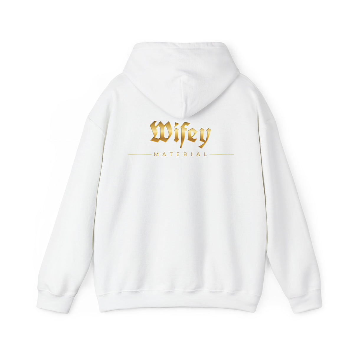 Wifey Material Hoodie back & front| Gold Gothic Script, Bridal Bachelorette Sweatshirt