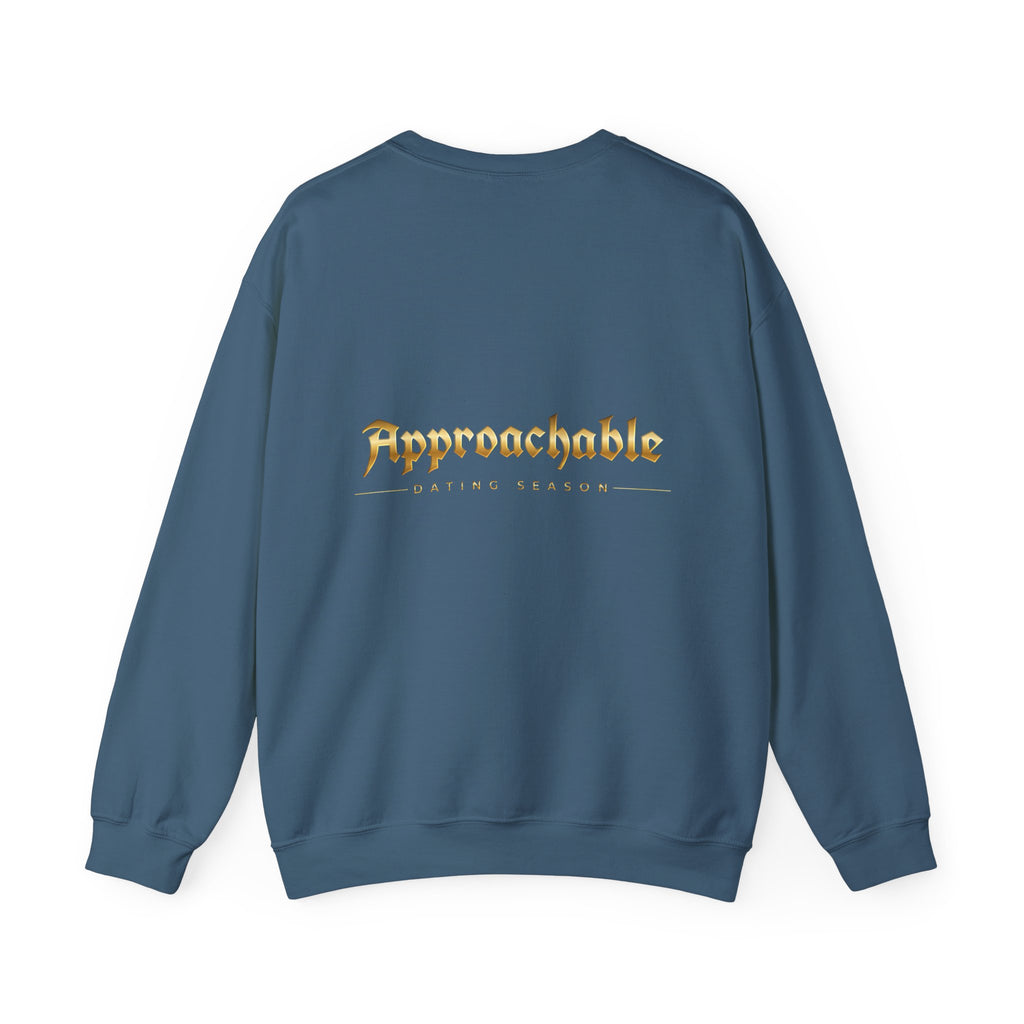 Approachable Gothic Script sweatshirt front & back | Crewneck