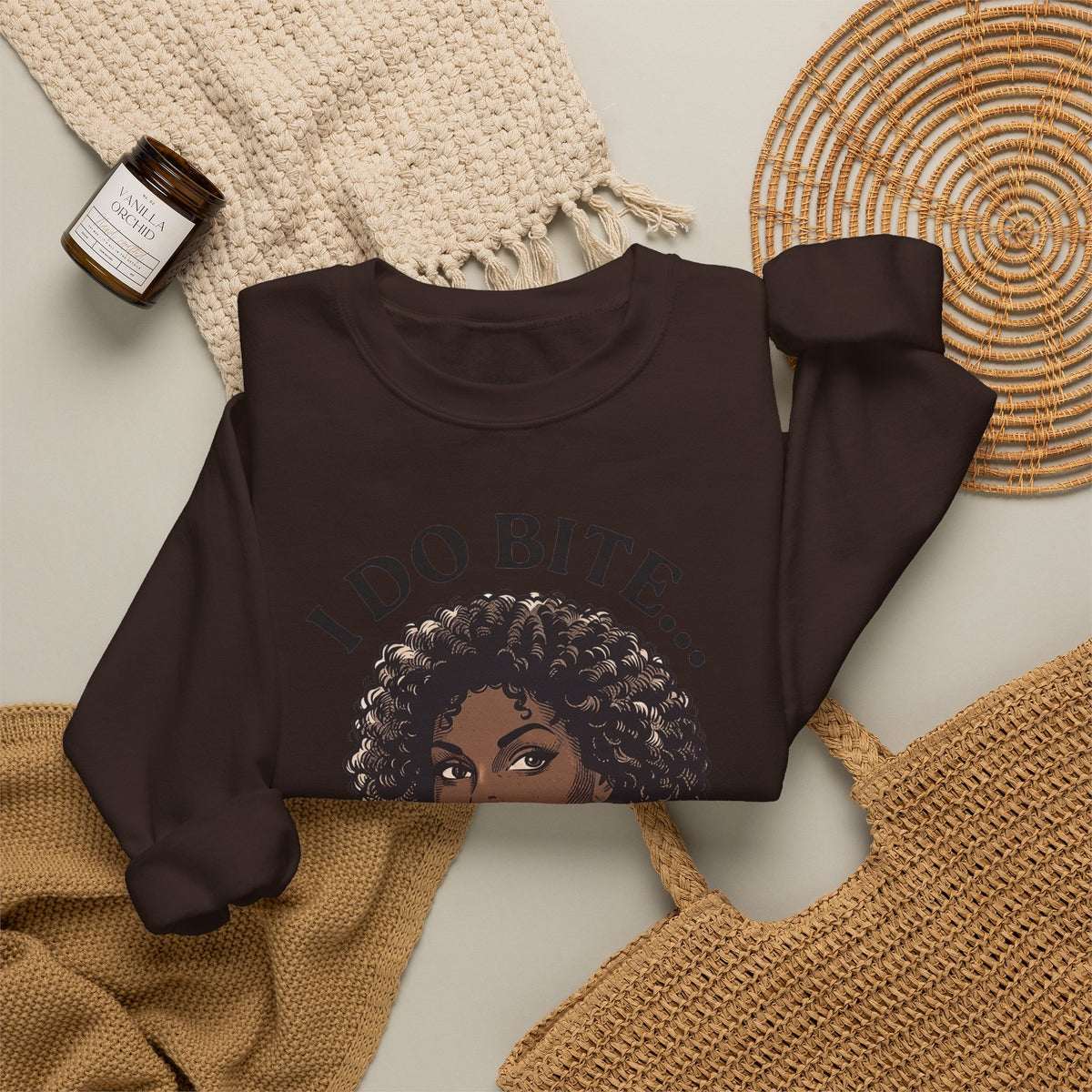 I Do Bite Crewneck Sweatshirt (Curls Edition)