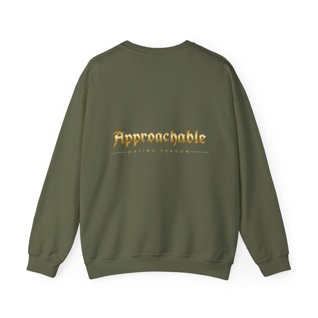 Approachable Gothic Script sweatshirt front & back | Crewneck
