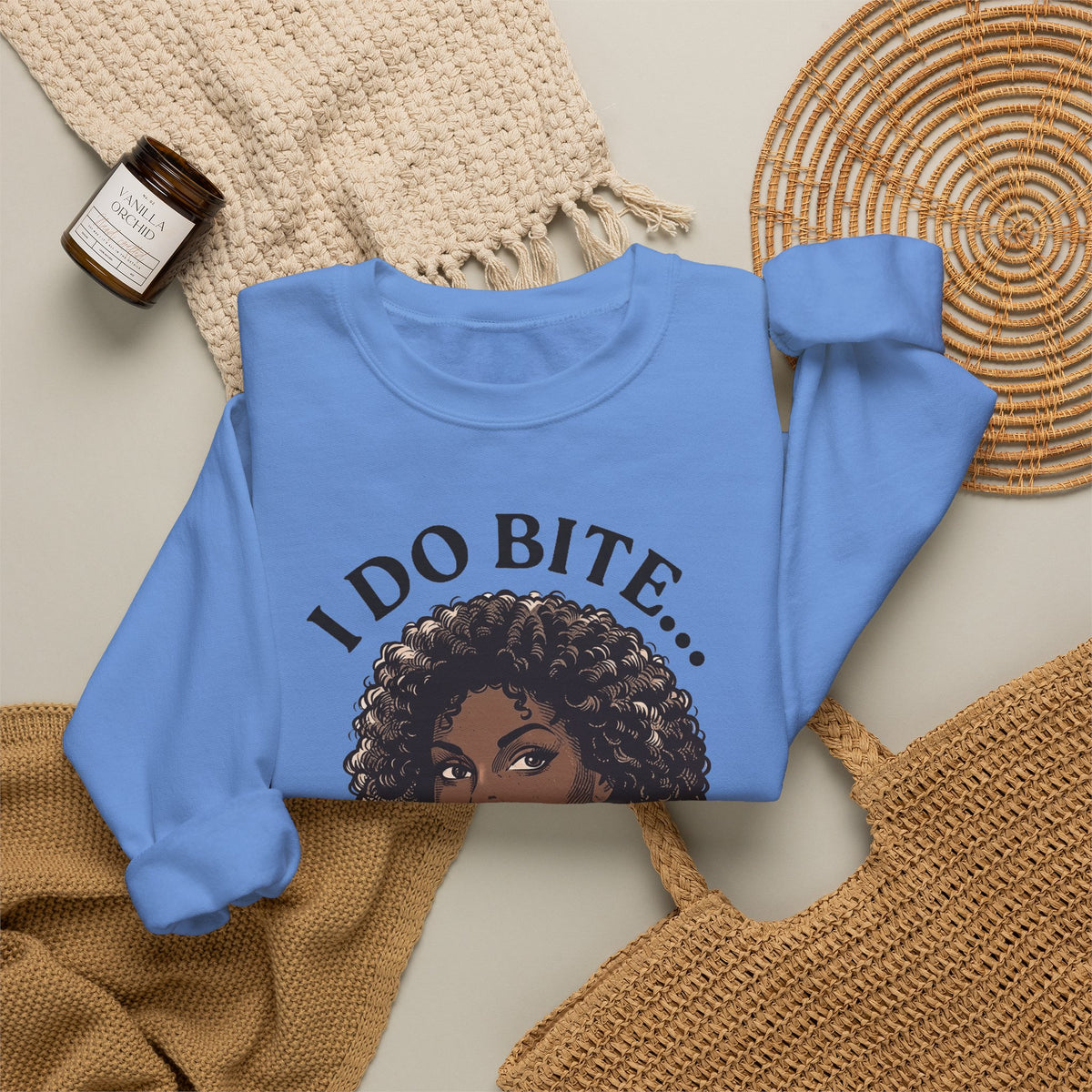 I Do Bite Crewneck Sweatshirt (Curls Edition)