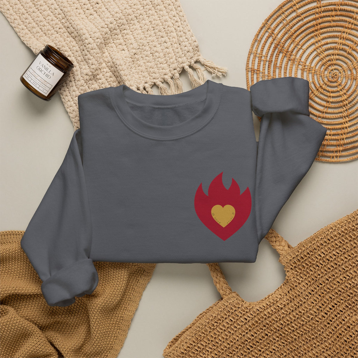 Dating Season Flame Heart Crewneck Sweatshirt