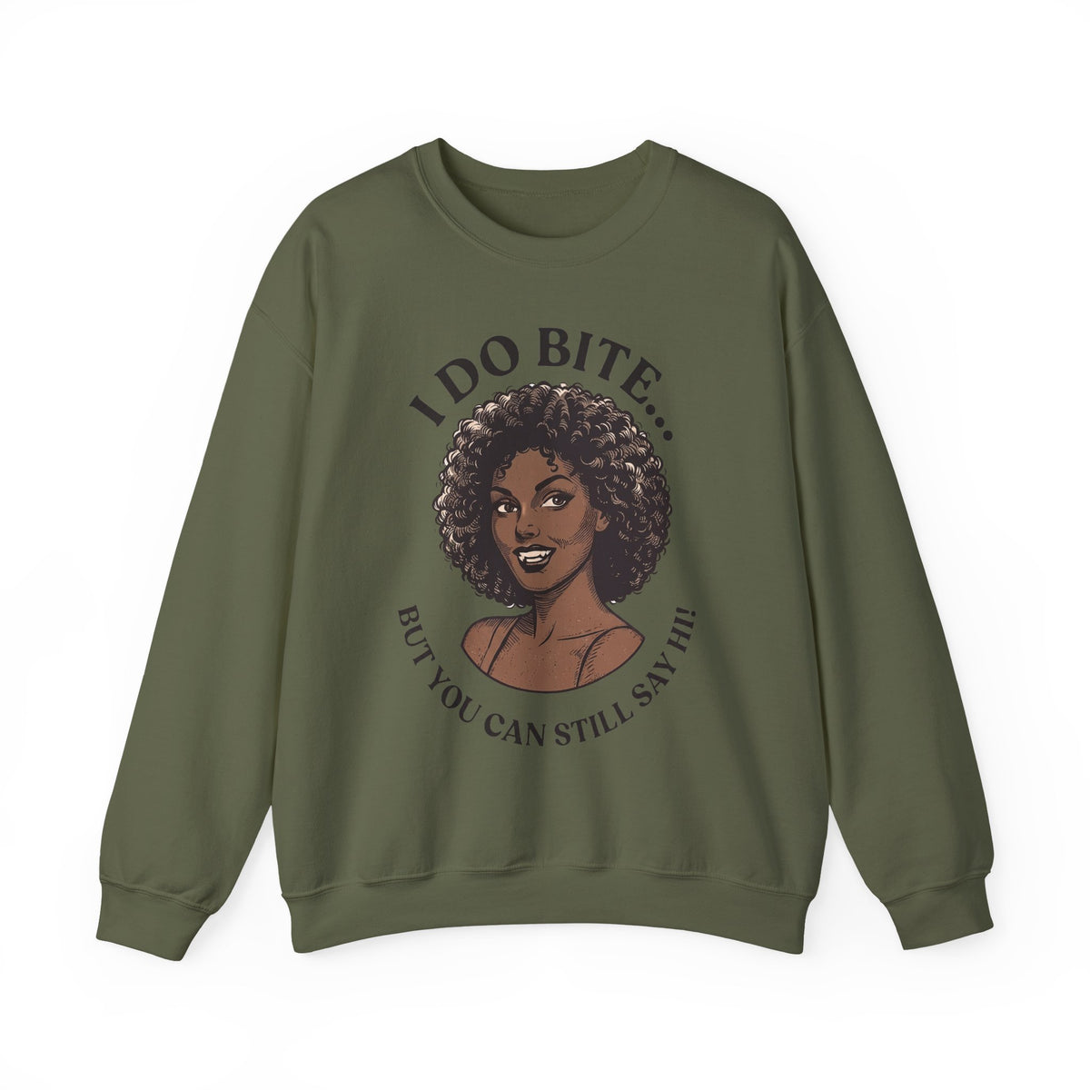 I Do Bite Crewneck Sweatshirt (Curls Edition)