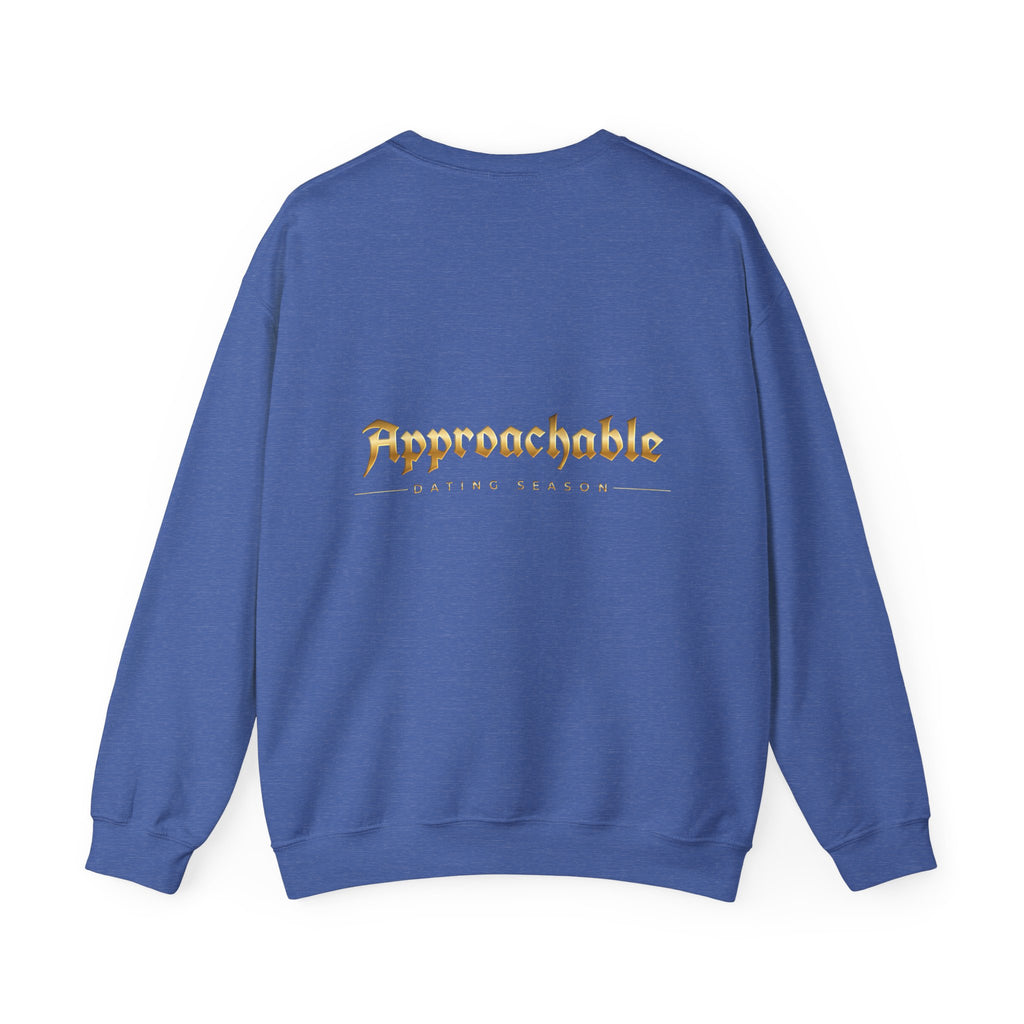 Approachable Gothic Script sweatshirt front & back | Crewneck