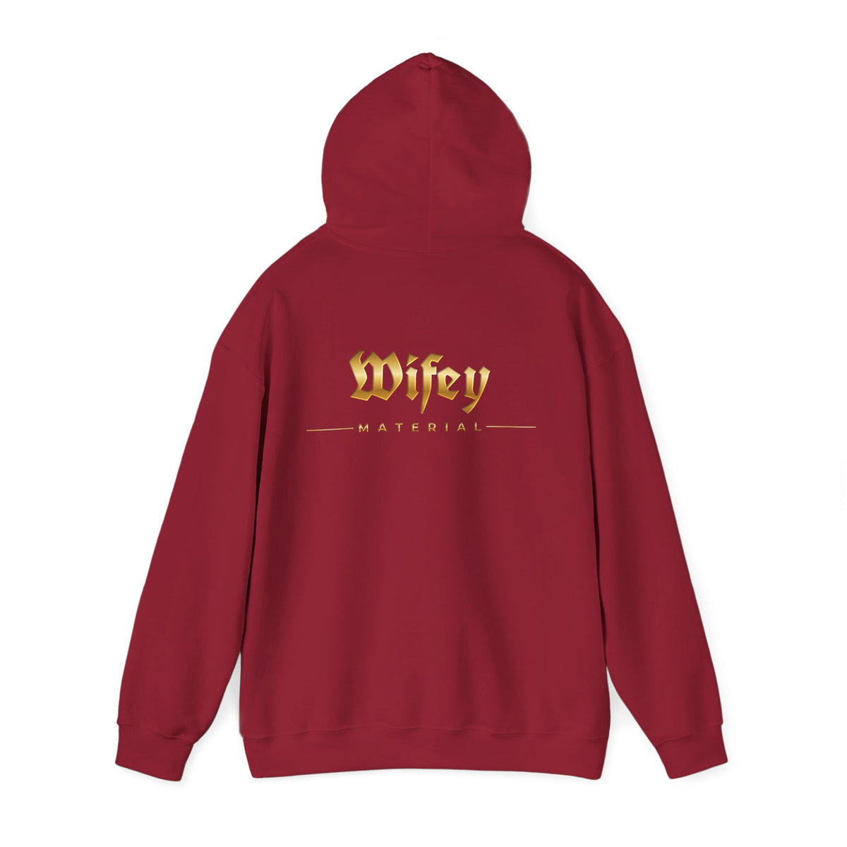 Wifey Material Hoodie back & front| Gold Gothic Script, Bridal Bachelorette Sweatshirt