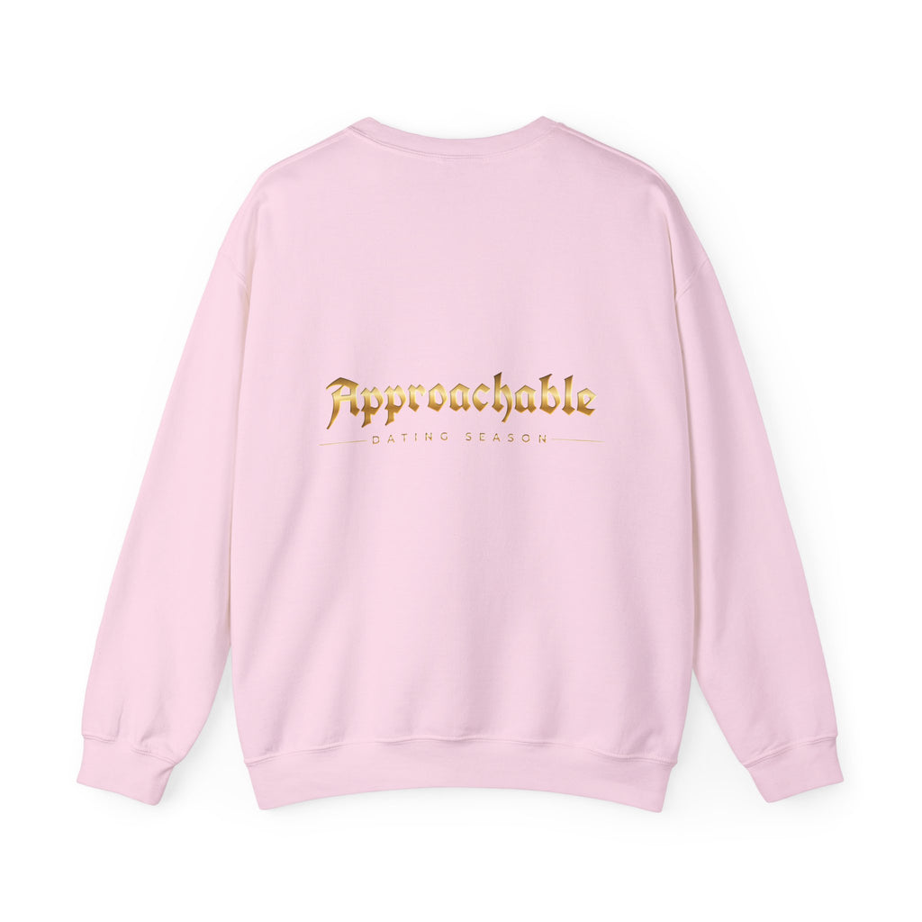 Approachable Gothic Script sweatshirt front & back | Crewneck
