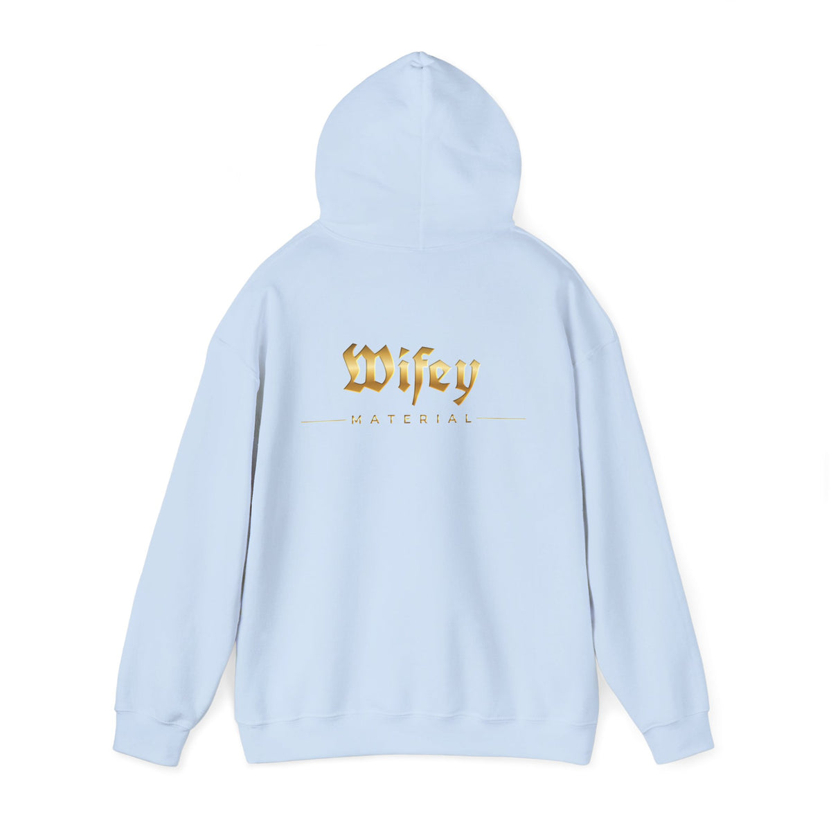 Wifey Material Hoodie back & front| Gold Gothic Script, Bridal Bachelorette Sweatshirt