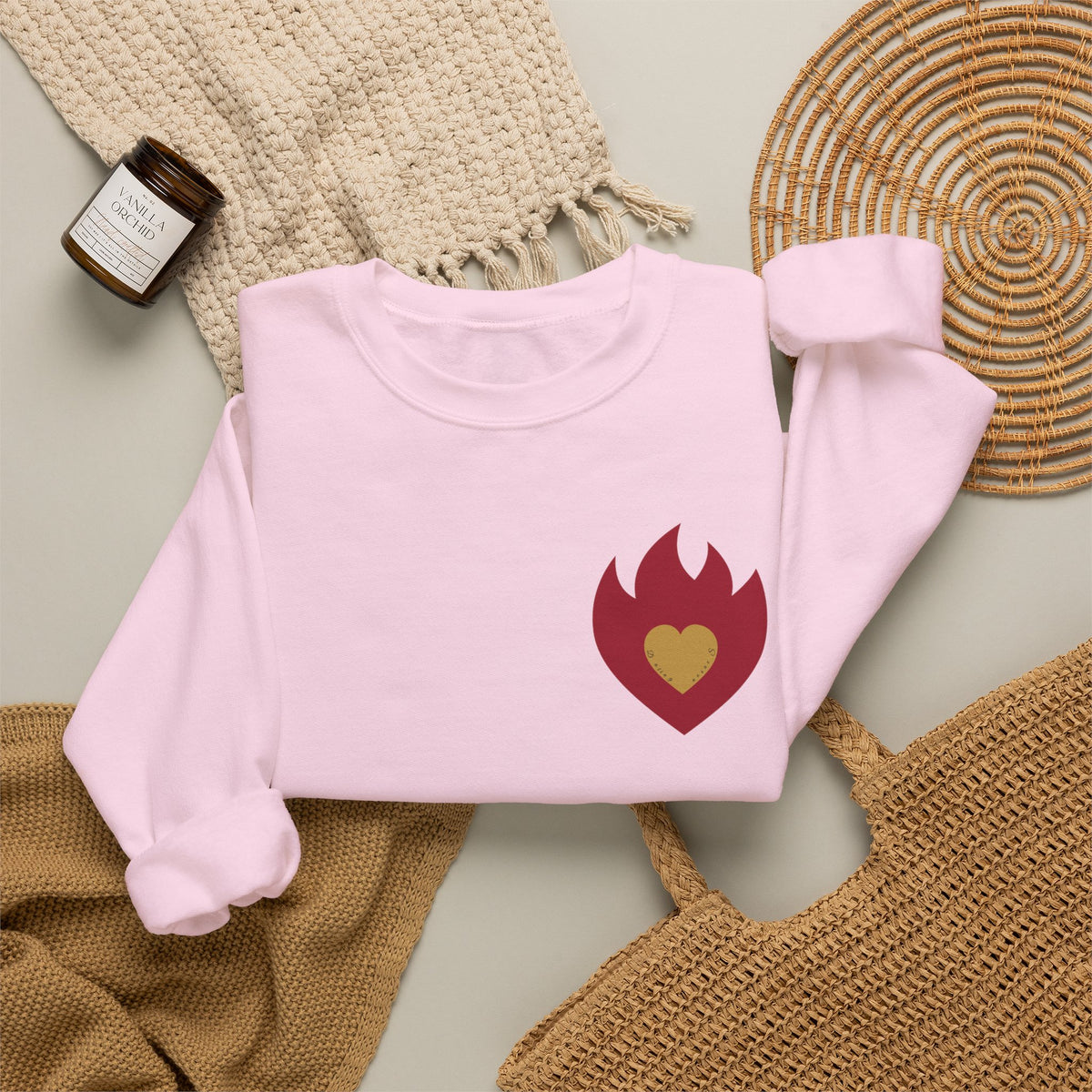 Dating Season Flame Heart Crewneck Sweatshirt