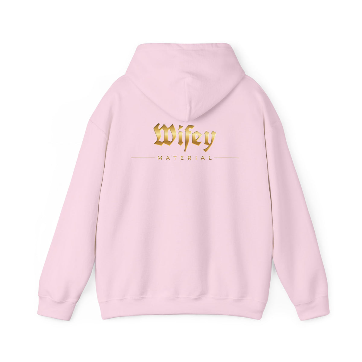 Wifey Material Hoodie back & front| Gold Gothic Script, Bridal Bachelorette Sweatshirt