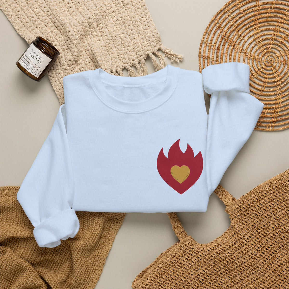 Dating Season Flame Heart Crewneck Sweatshirt