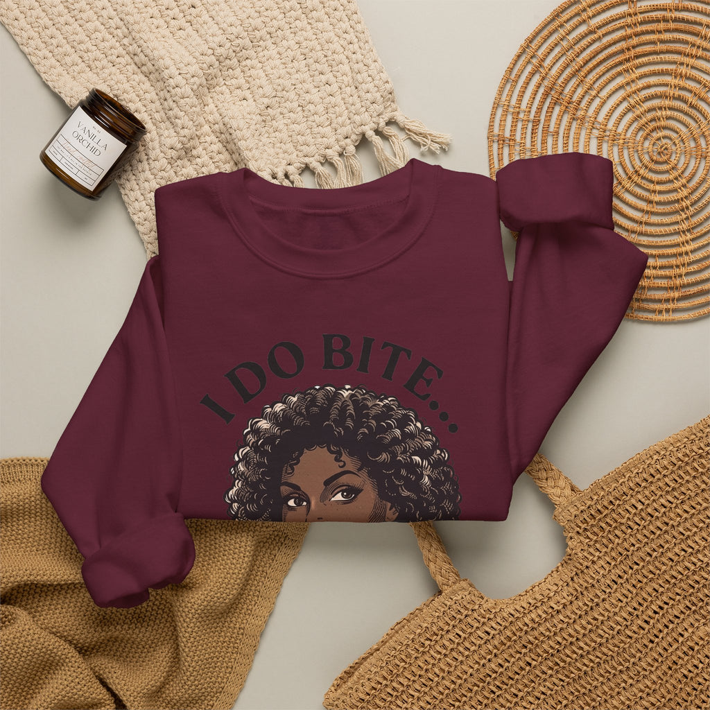 I Do Bite Crewneck Sweatshirt (Curls Edition)