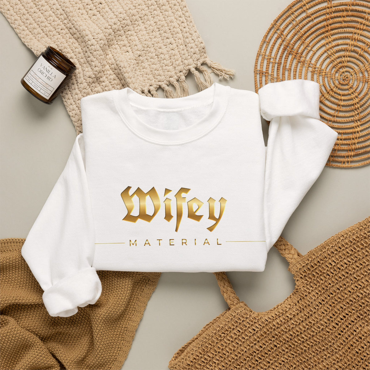 Wifey Material Crewneck Sweatshirt