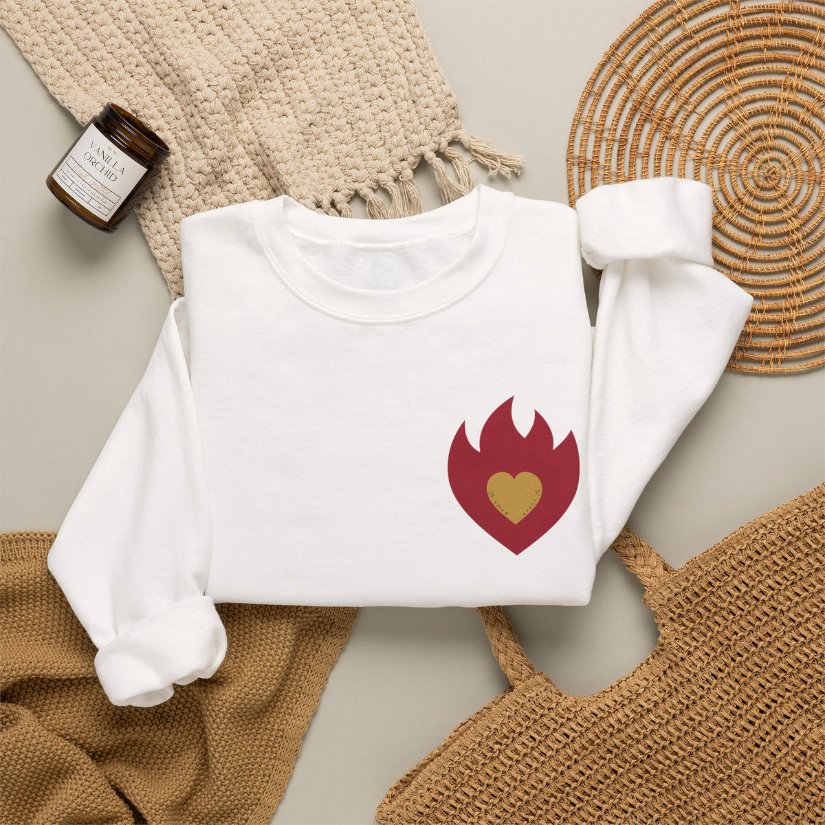 Dating Season Flame Heart Crewneck Sweatshirt