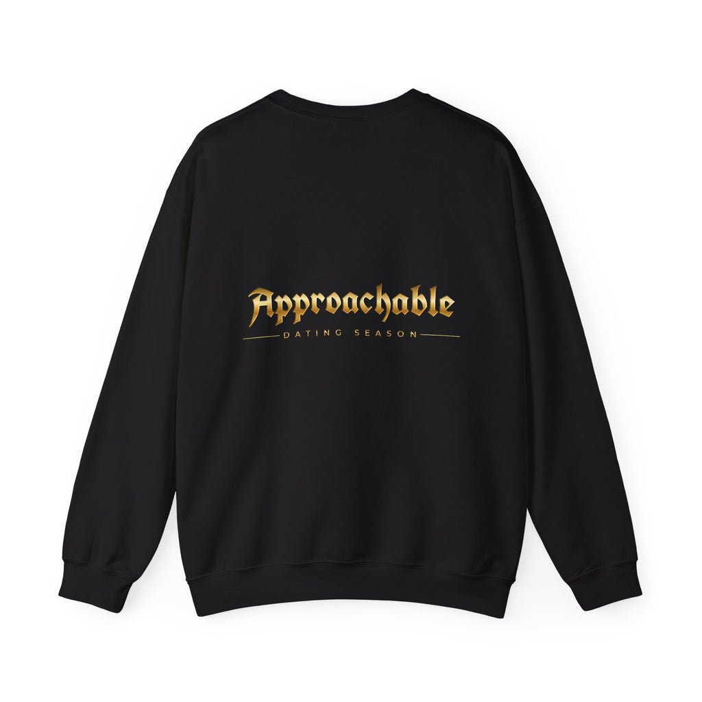 Approachable Gothic Script sweatshirt front & back | Crewneck