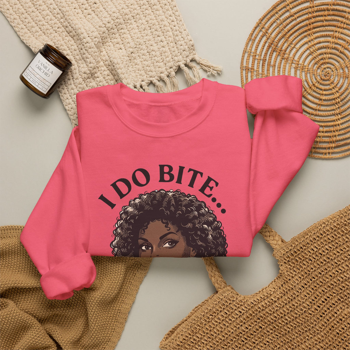 I Do Bite Crewneck Sweatshirt (Curls Edition)