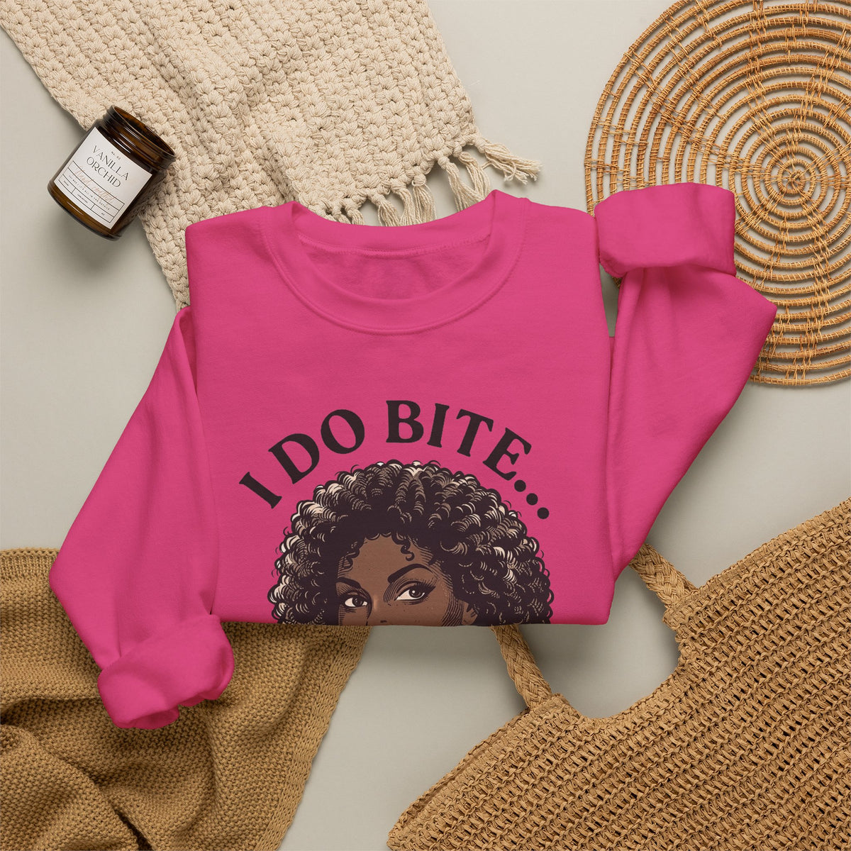 I Do Bite Crewneck Sweatshirt (Curls Edition)