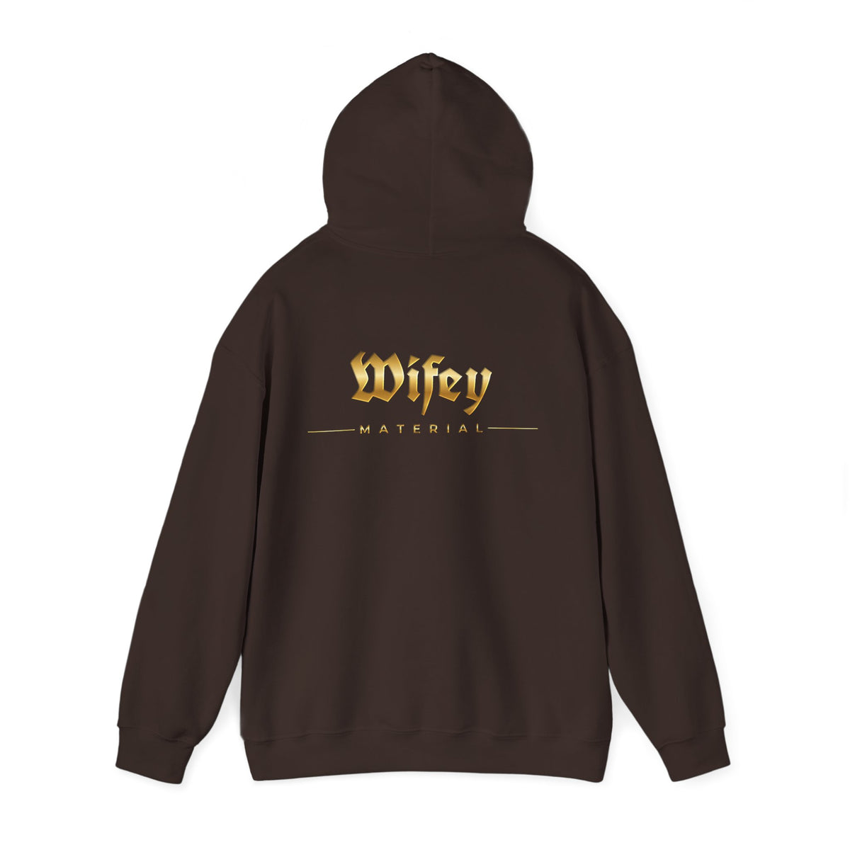 Wifey Material Hoodie back & front| Gold Gothic Script, Bridal Bachelorette Sweatshirt
