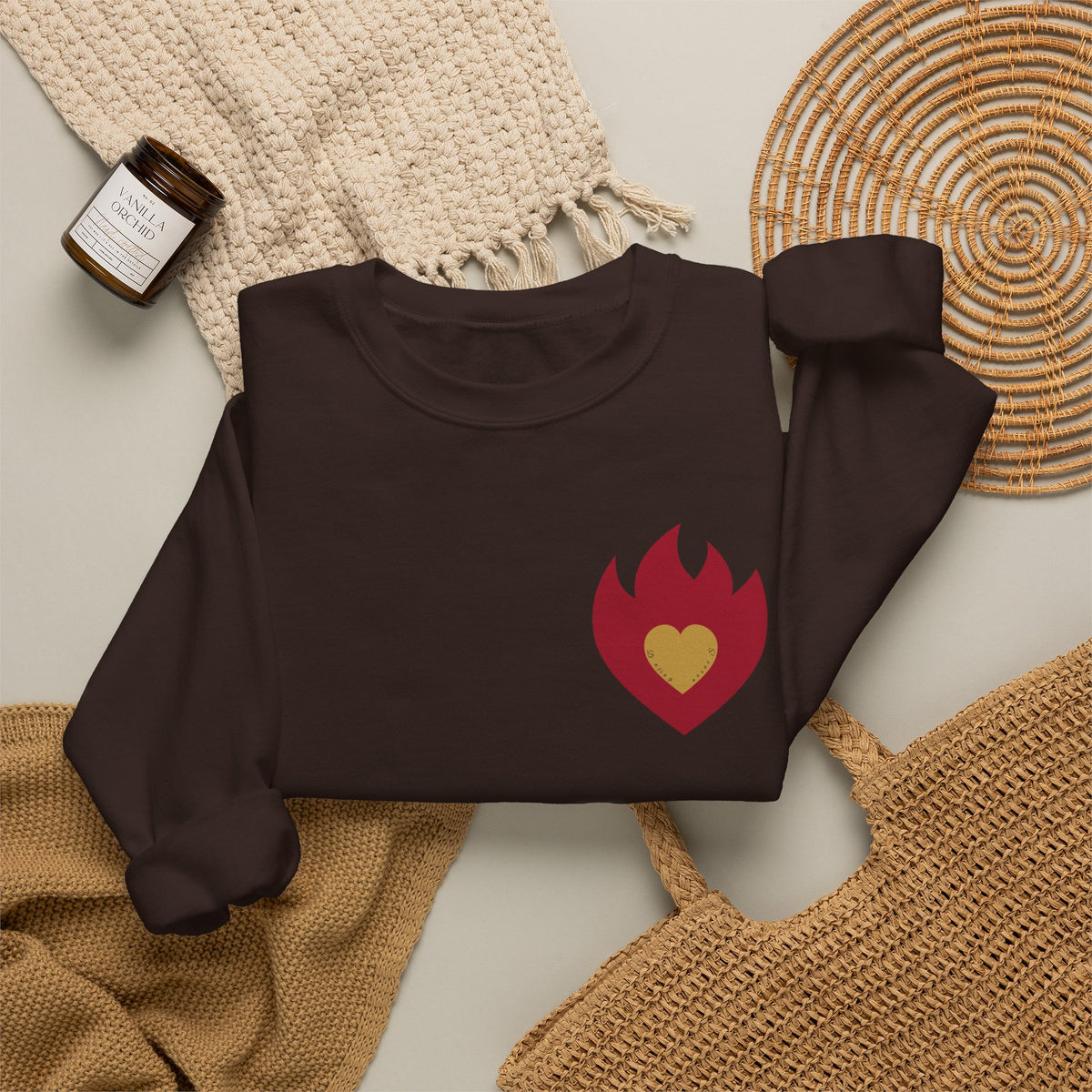 Dating Season Flame Heart Crewneck Sweatshirt