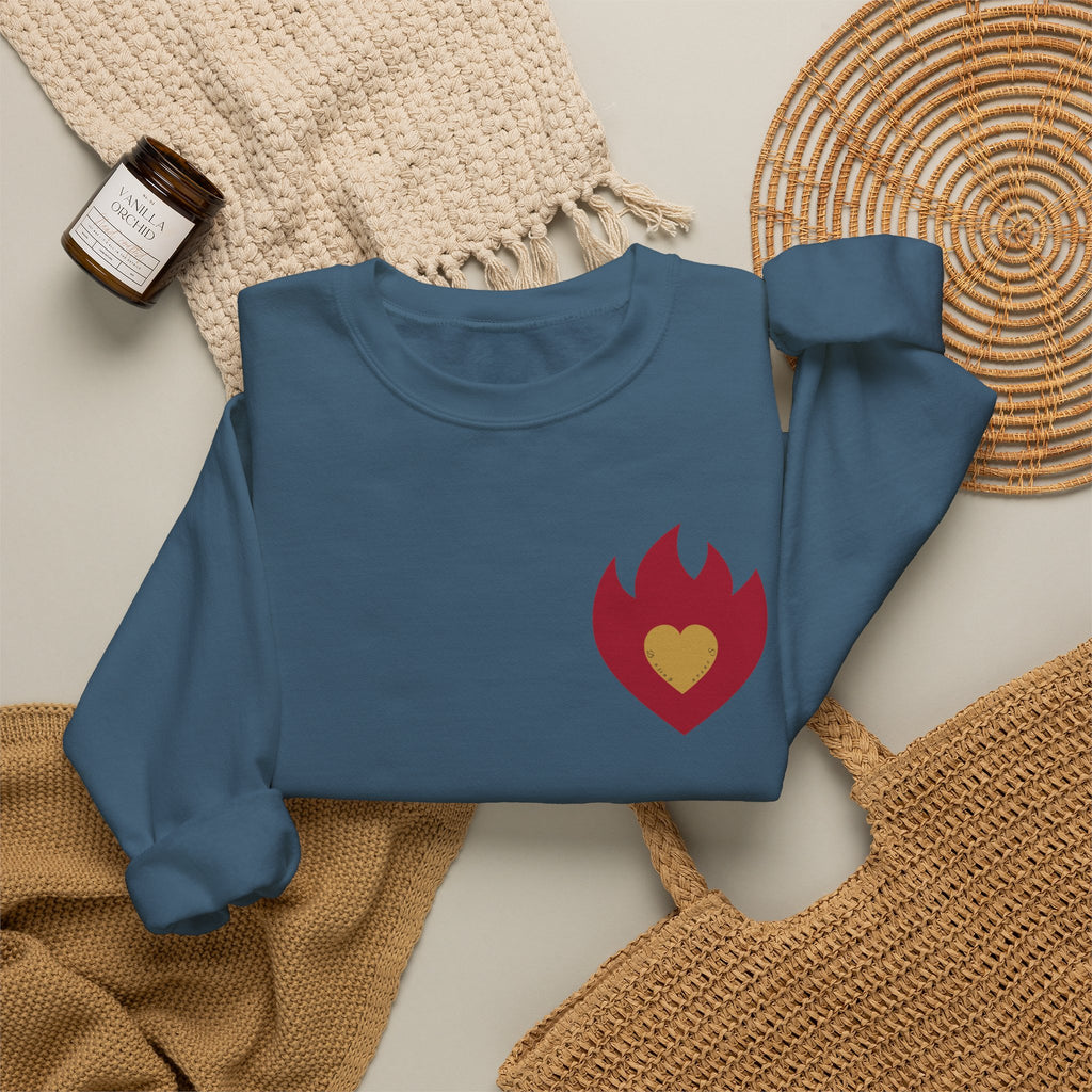 Dating Season Flame Heart Crewneck Sweatshirt