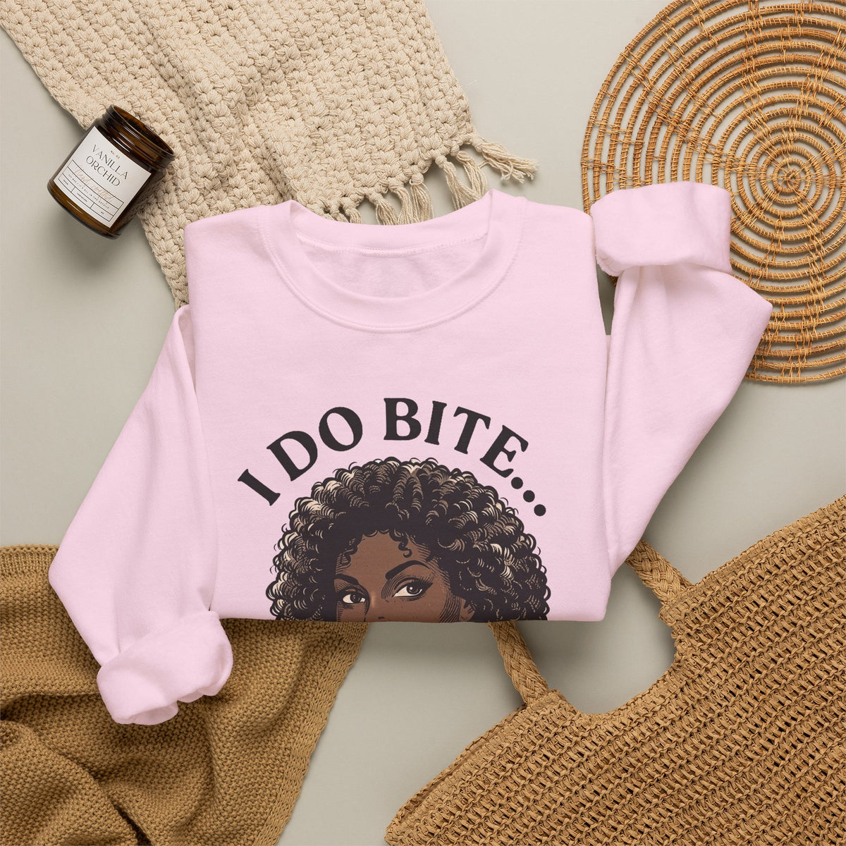 I Do Bite Crewneck Sweatshirt (Curls Edition)